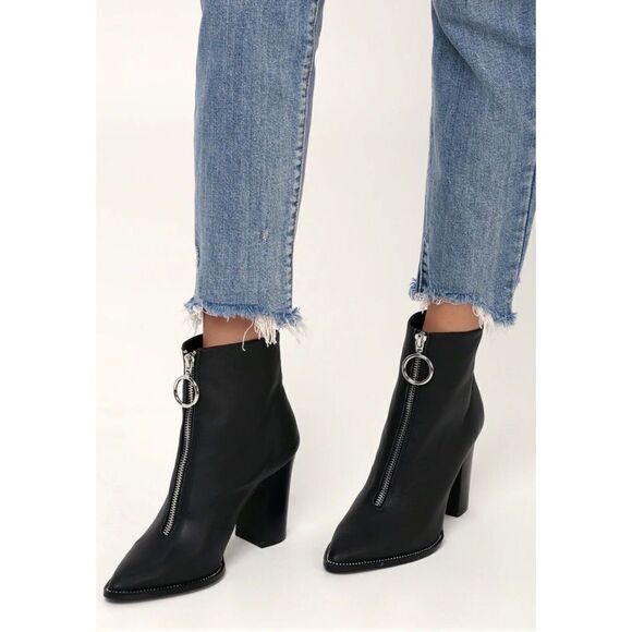 Chinese Laundry Kristin Cavallari Ankle Boots 9.5 Zip Chunky Heel‎ Pointed Toe - Picture 1 of 11